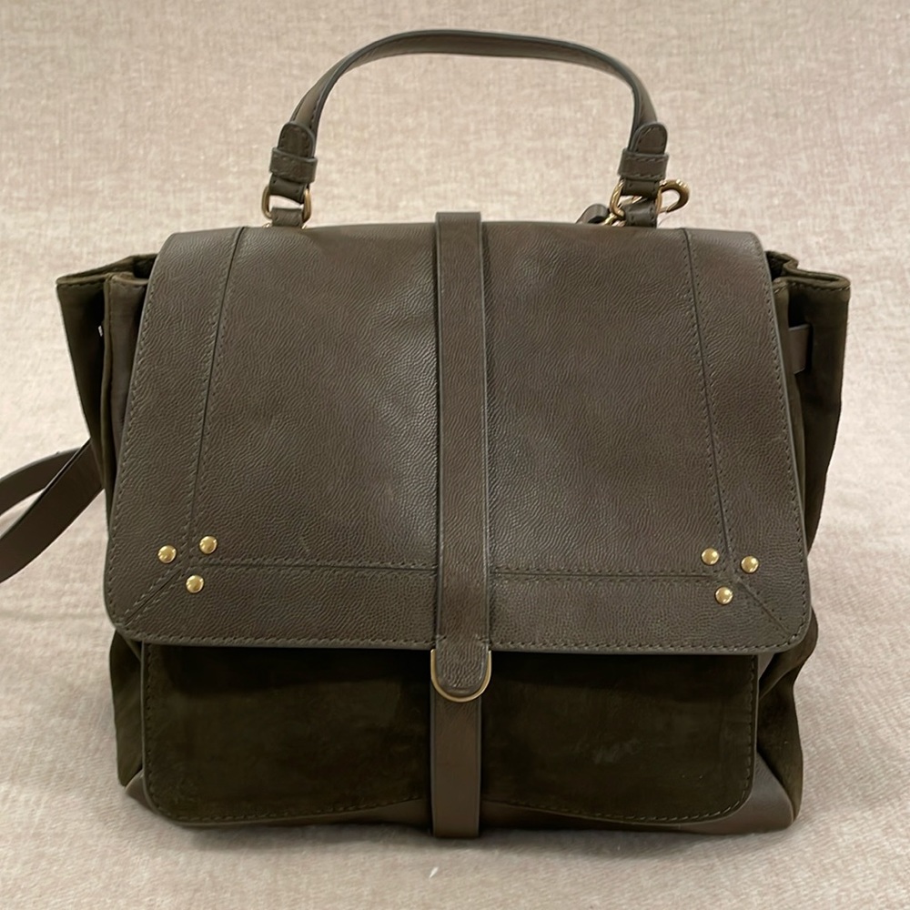 Jerome Dreyfuss Edouard in dark green suede. Worn 1-2 times.